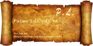 Palme Lóránt névjegykártya