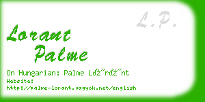 lorant palme business card